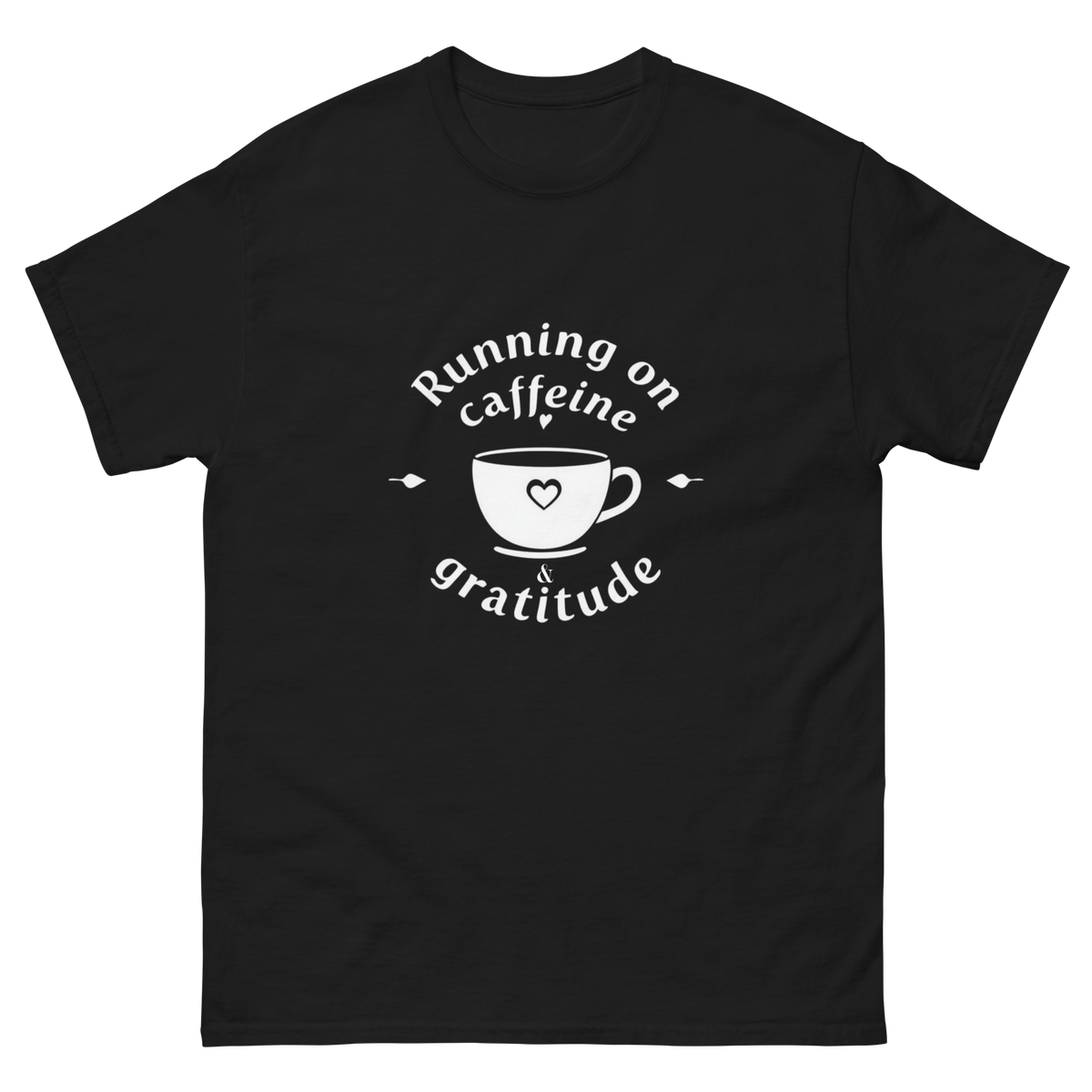 Women's coffee and gratitude shirt for busy mornings and coffee runs-Product mockup