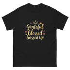Grateful and Bossed Up empowering graphic tee for women-Product mockup