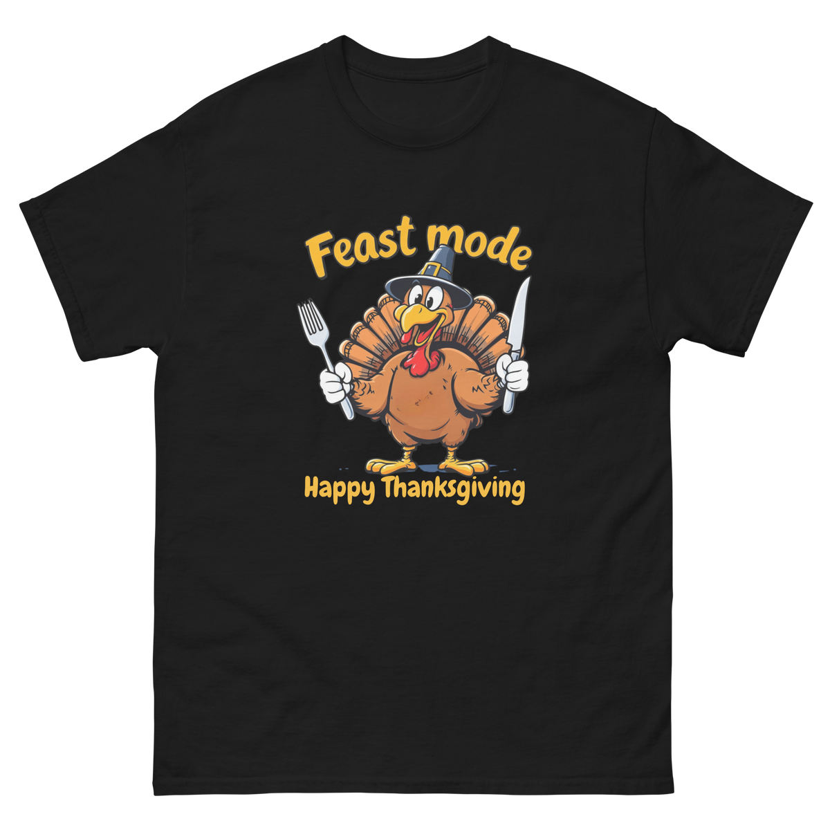 Feast Mode Happy Thanksgiving graphic tee-Product mockup