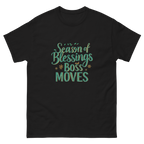 Season of Blessings and Boss Moves Christmas graphic tee-Product mockup