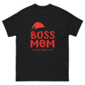 Black-Boss Mom Santa Approved holiday shirt for mompreneurs-Product mockup