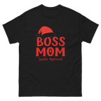 Black-Boss Mom Santa Approved holiday shirt for mompreneurs-Product mockup