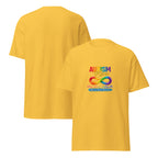 Proud Autism Mom graphic tee featuring colorful neurodiversity artwork