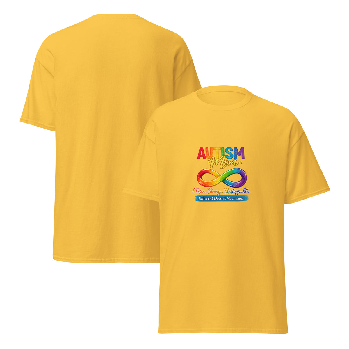 Proud Autism Mom graphic tee featuring colorful neurodiversity artwork