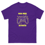 Retro gaming grandma tee featuring yellow Nana Mode Activated design
