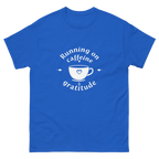 Women's casual caffeine graphic shirt with positive gratitude message-Product mockup