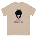 Fun grandma graphic tee featuring Messy Bun Coffee Run design