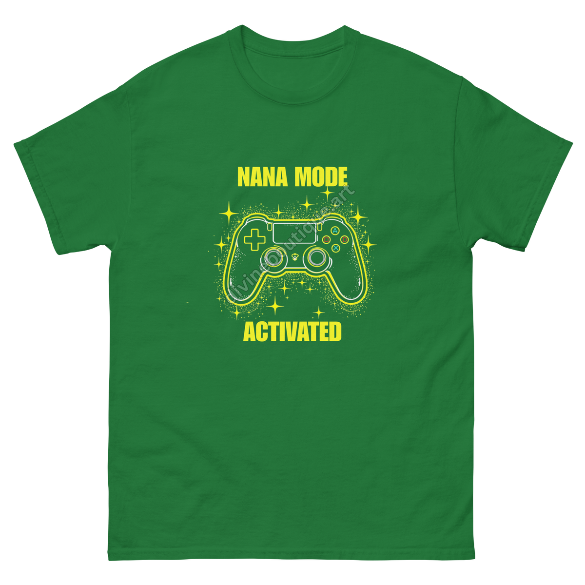 Playful Nana graphic tee with yellow retro gaming theme