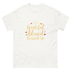 Women's Grateful and Bossed Up motivational shirt-Product mockup