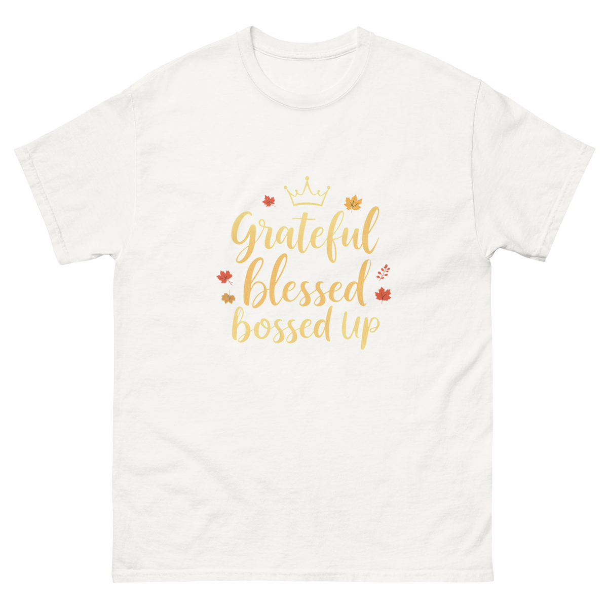 Women's Grateful and Bossed Up motivational shirt-Product mockup