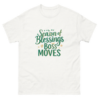 Women's Season of Blessings and Boss Moves holiday shirt-Product mockup