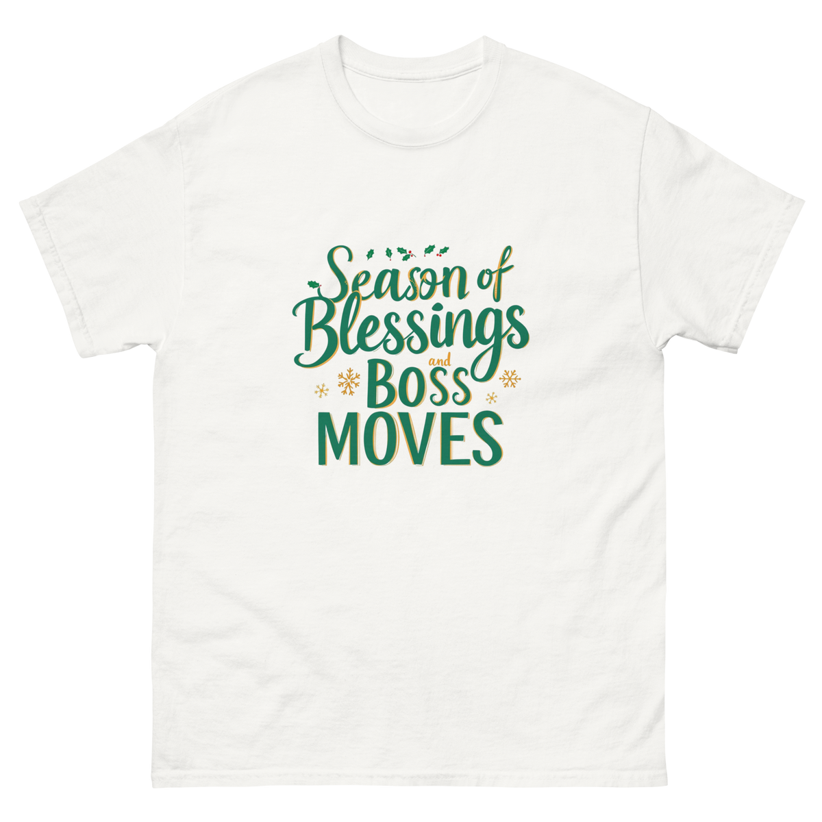 Women's Season of Blessings and Boss Moves holiday shirt-Product mockup