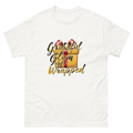 Women's Grateful Glam and Gift Wrapped holiday shirt-Product mockup