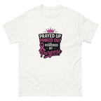 white - Empowering cancer awareness graphic tee celebrating faith and resilience-Product mockup