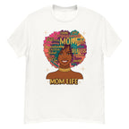 Black woman Mom Life graphic tee with empowering motherhood design