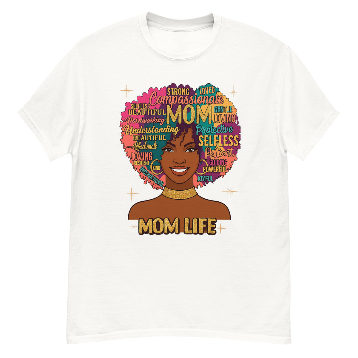 Black woman Mom Life graphic tee with empowering motherhood design