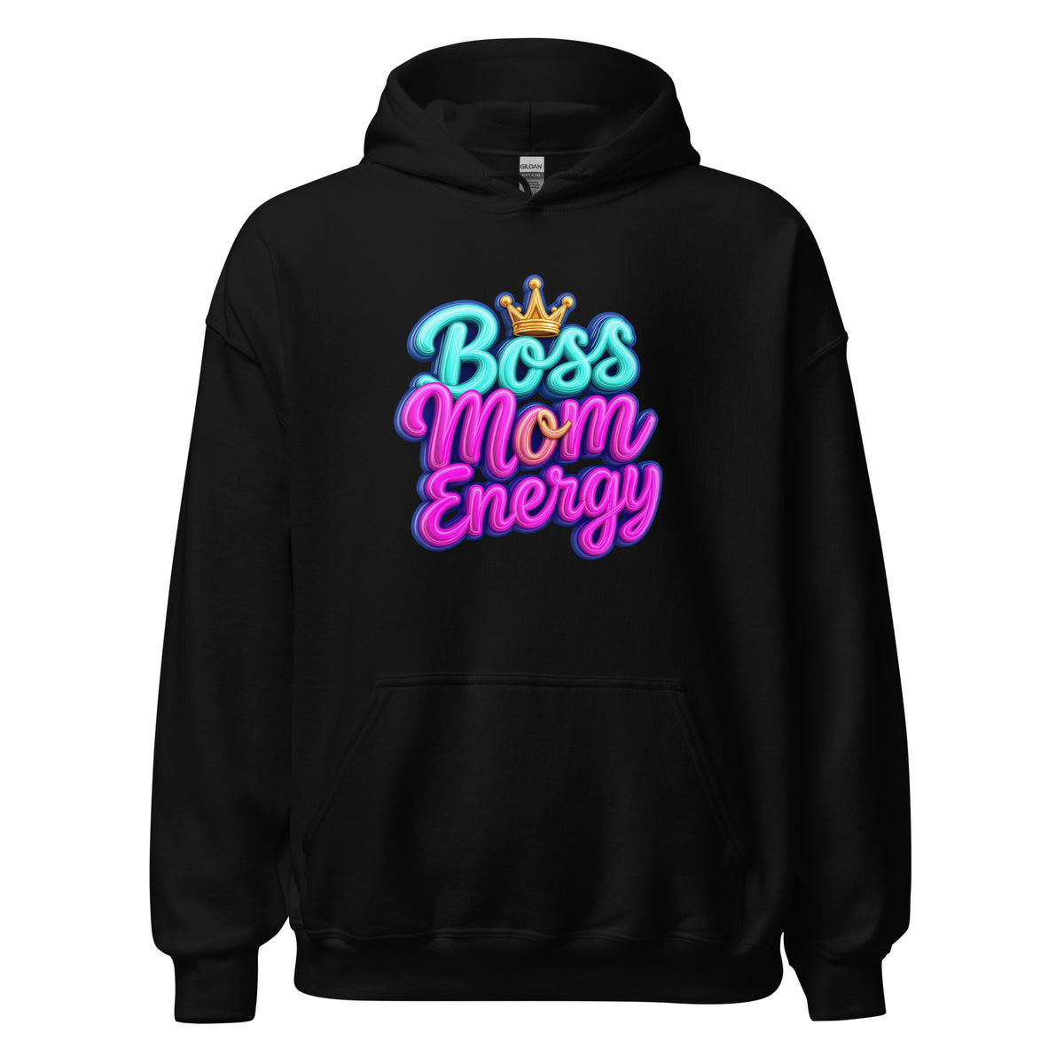 Black - Boss Mom Energy hoodie for confident hardworking moms-Product mockup