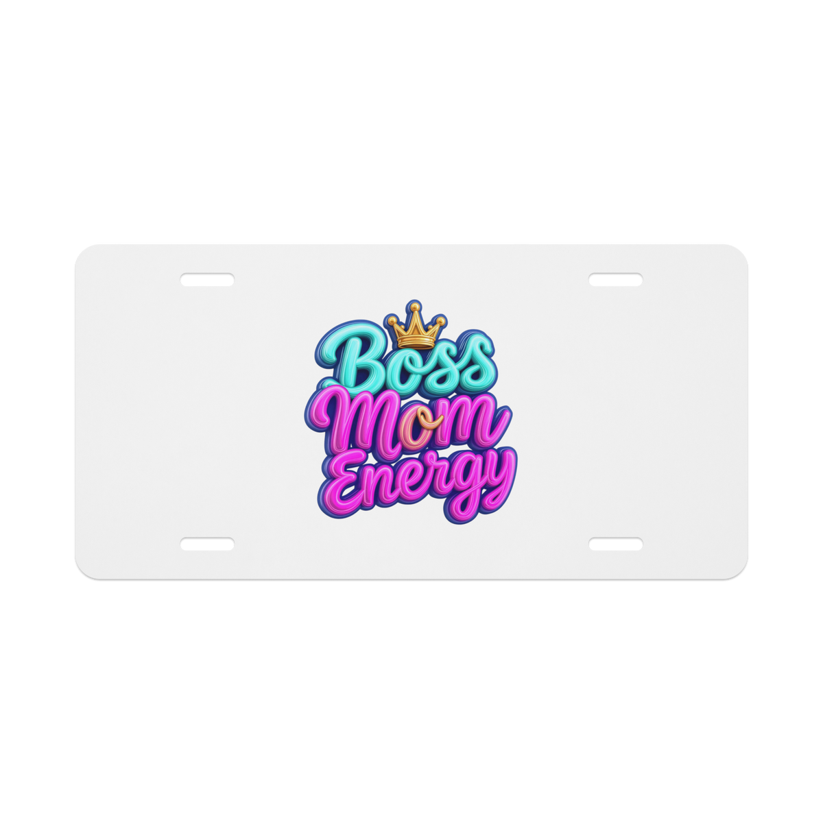 Boss Mom Energy motivational vanity license plate-Product mockup