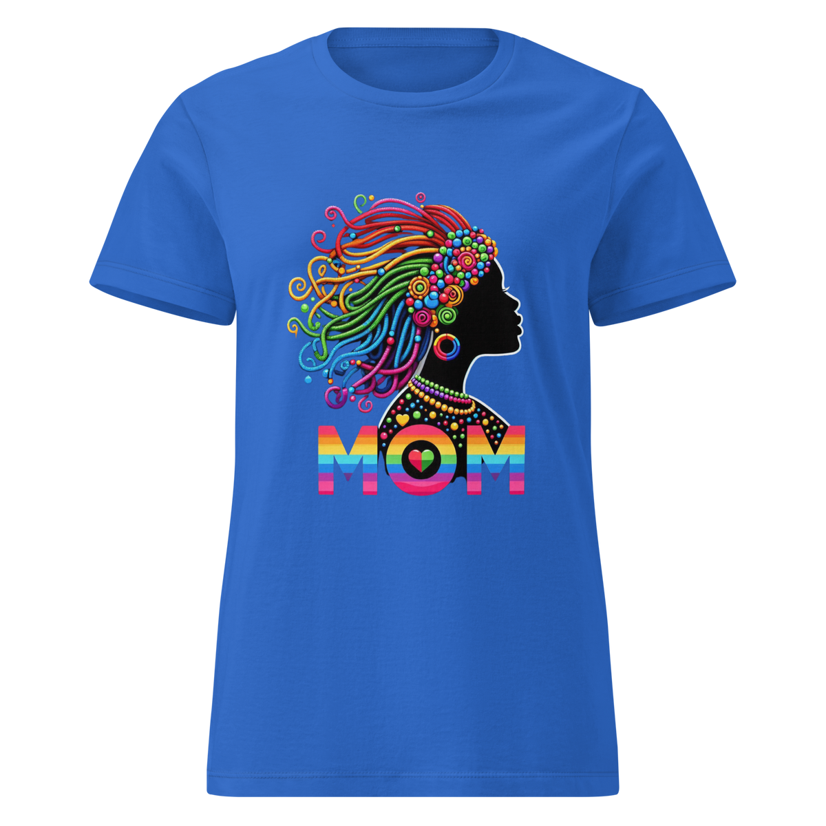 Women's Rainbow Goddess Mom tee styled for everyday wear-Product mockup